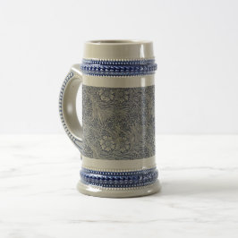 William Morris Vintag Blue Floral Pattern Bierglas