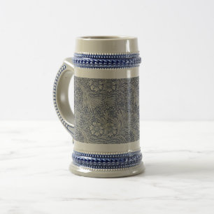 William Morris Vintag Blue Floral Pattern Bierglas