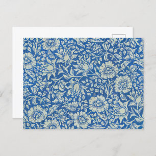 William Morris Vintag Blue Floral Pattern Postkarte