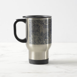 William Morris Vintag Blue Floral Pattern Reisebecher