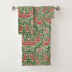 William Morris Vintag Daisy Blume Pink Green Badhandtuch Set