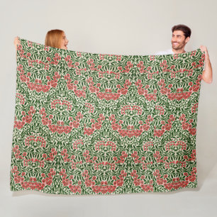 William Morris Vintag Daisy Blume Pink Green Fleecedecke