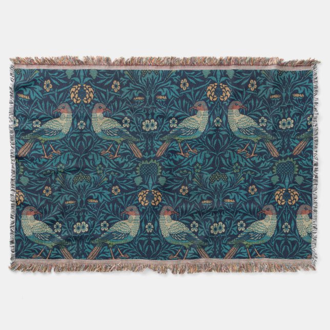 William Morris Vintag Floral Bird Decke (Vorderseite)