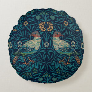 William Morris Vintag Floral Bird Rundes Kissen
