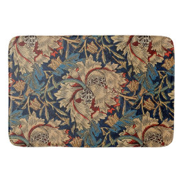 William Morris Vintag Floral Pattern Red Blue Badematte