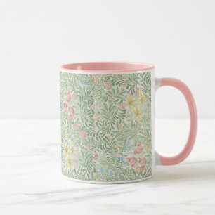 William Morris Vintag Floral Pink Green Bower Tasse