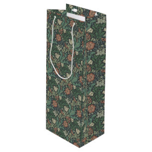 William Morris Vintag Floral Pink Green Complex Geschenktüte Für Weinflaschen