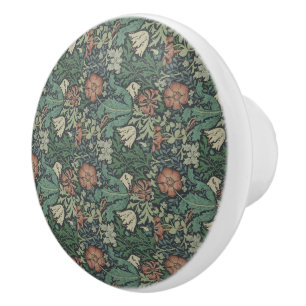 William Morris Vintag Floral Pink Green Complex Keramikknauf
