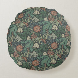 William Morris Vintag Floral Pink Green Compton Rundes Kissen