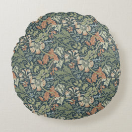 William Morris Vintag Floral Pink Green Compton Rundes Kissen
