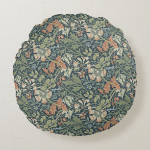 William Morris Vintag Floral Pink Green Compton Rundes Kissen