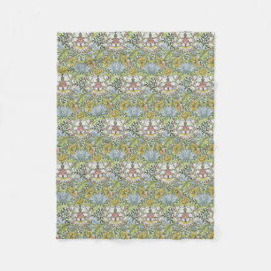 William Morris Vintag Floral Pink Green Myrte  Fleecedecke