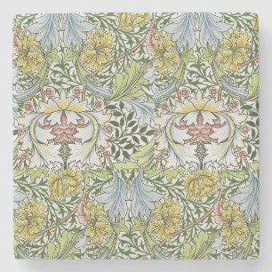 William Morris Vintag Floral Pink Green Myrte  Steinuntersetzer