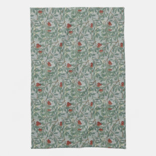 William Morris Vintag Floral Red Green Arbutus Geschirrtuch