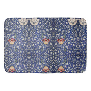 William Morris Vintag Floral Tulip Blue White Red Badematte