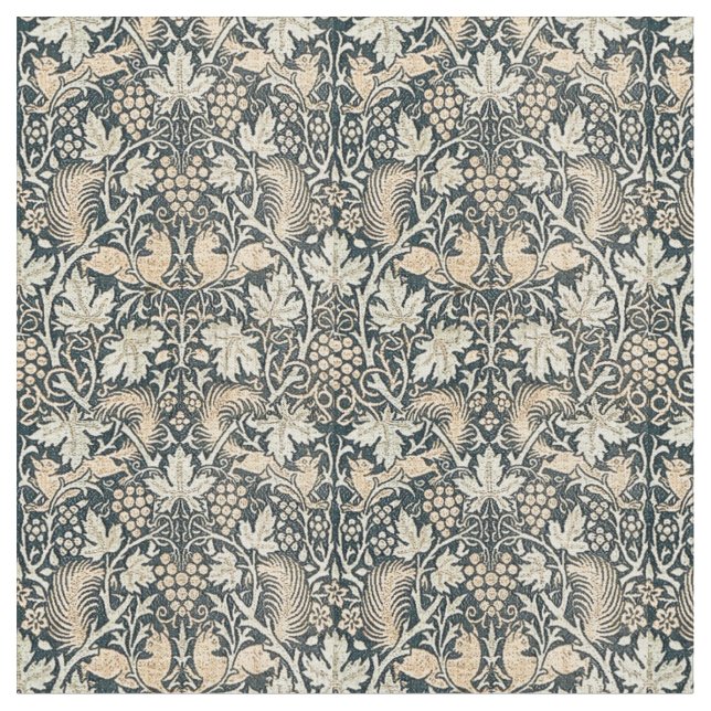 William Morris Vintag Fox & Traube Muster Stoff (Nahaufnahme)