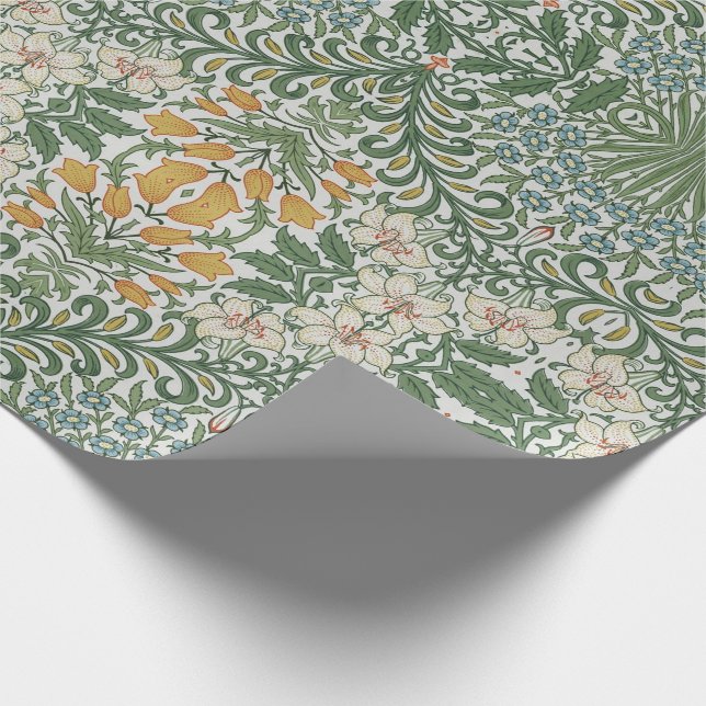 William Morris Vintag Garden Green Yellow Geschenkpapier (Ecke)