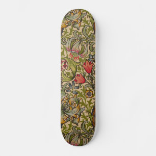 William Morris Vintag Golden Lilly Floral Design Skateboard