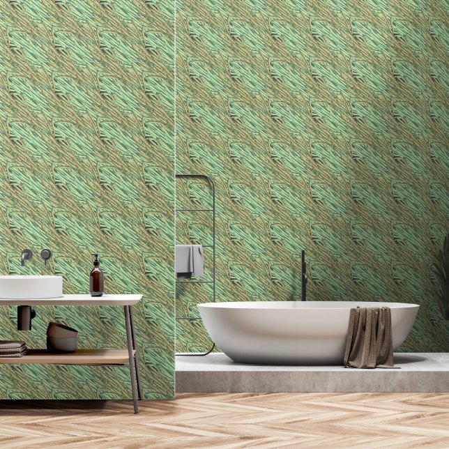 William Morris Vintag Green Orang Tapete (Badezimmer)