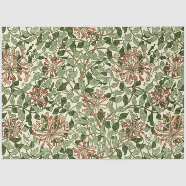 William Morris Vintag Honeysuckle Pattern Seidenpapier (Vorderseite)