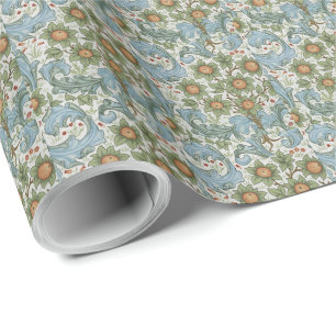 William Morris Vintag Orchard Acanthus Blue Green Geschenkpapier