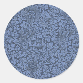 William Morris Vintag Pattern Bird und Anemone Runder Aufkleber
