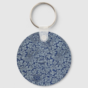 William Morris Vintag Pattern Bird und Anemone Schlüsselanhänger