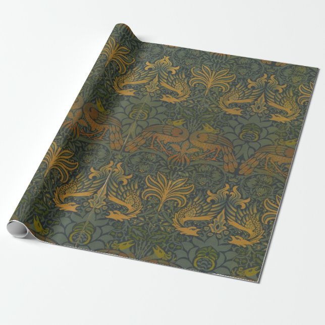 William Morris Vintag Peacock und Dragon Geschenkpapier (Ungerollt)