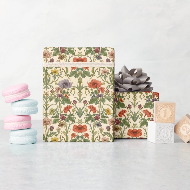 William Morris Vintag Pimpernel Pre-Raphaelite Geschenkpapier (Babyparty)