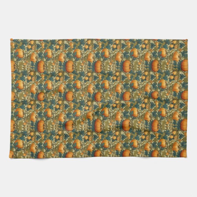 William Morris Vintag Pumpkin Patch Erntedank Geschirrtuch (Horizontal)
