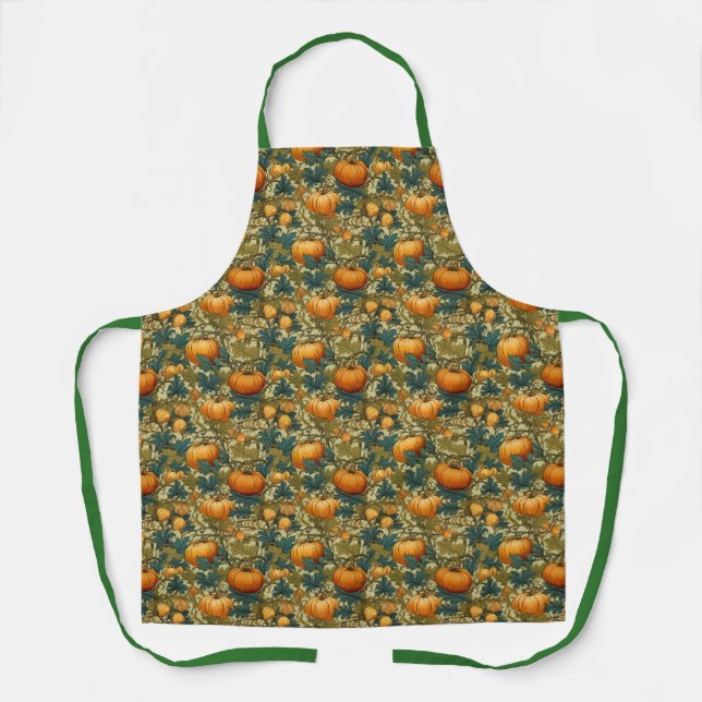 William Morris Vintag Pumpkin Patch Erntedank Schürze (Vorderseite)