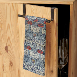 William Morris Vintag Red Floral Tulip und Rose Geschirrtuch