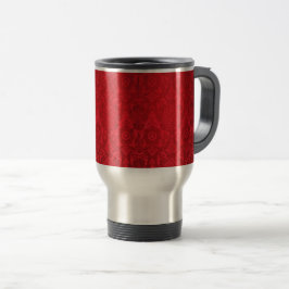 William Morris Vintag Red Stamps Velvet Pattern Reisebecher