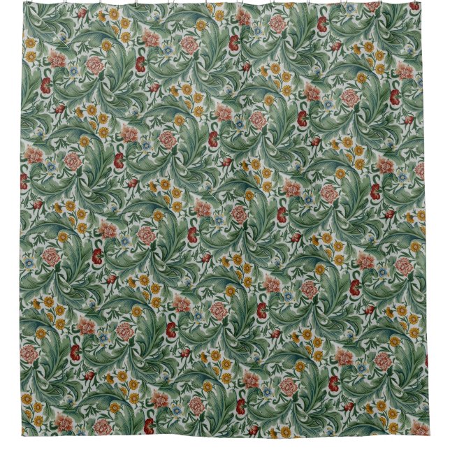 William Morris Vintag Schönes Blumenmuster Duschvorhang (Vorderseite)