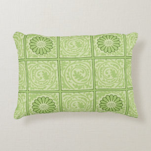 William Morris Vintag Square Green Floral Pattern Dekokissen