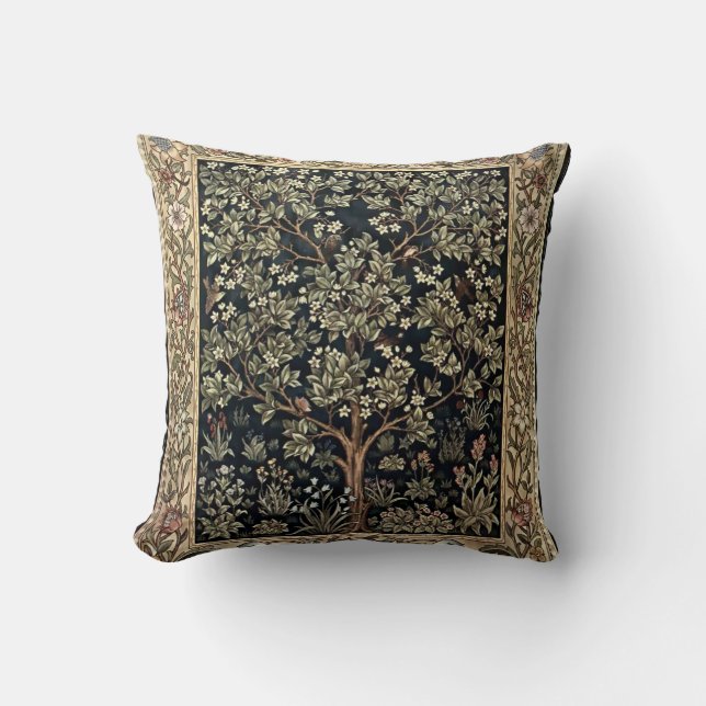 William Morris Vintag Tree & Birds. Kissen (Vorderseite)