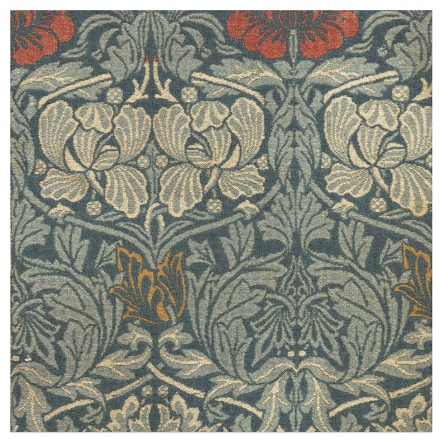 William Morris Vintag Tulip & Rose Blumenmuster Stoff (Nahaufnahme)