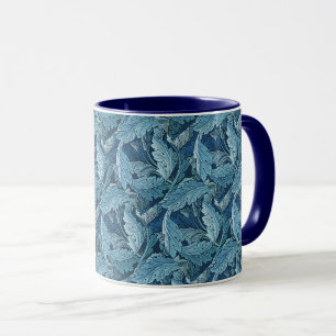 William Morris Vintage Acanthus Blattwerk Blau Tasse