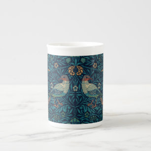 William Morris Vintage Blau Vögel Muster Prozellantasse