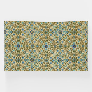William Morris Vintage Blaue Rebe Nahtloses Muster Banner