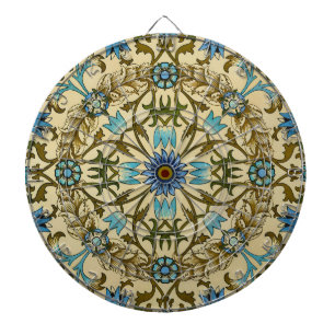 William Morris Vintage Blaue Rebe Nahtloses Muster Dartscheibe
