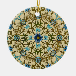 William Morris Vintage Blaue Rebe Nahtloses Muster Keramik Ornament