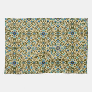 William Morris Vintage Blaue Reben Nahtloses Muste Geschirrtuch