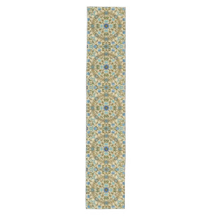 William Morris Vintage Blaue Reben Nahtloses Muste Mittelgroßer Tischläufer