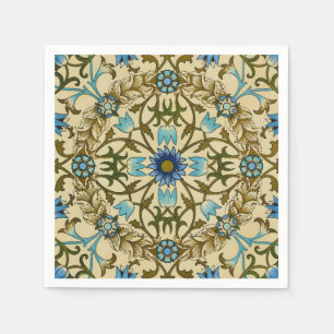 William Morris Vintage Blaue Reben Nahtloses Muste Serviette