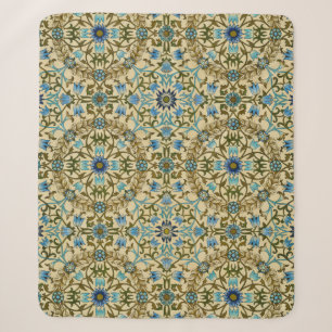 William Morris Vintage Blaue Reben Nahtloses Muste Sherpadecke