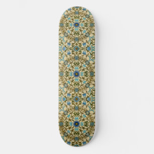 William Morris Vintage Blaue Reben Nahtloses Muste Skateboard