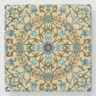 William Morris Vintage Blaue Reben Nahtloses Muste Steinuntersetzer