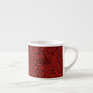 William Morris Vintage Blume Birds Red Espressotasse