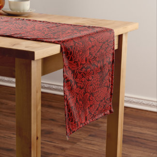 William Morris Vintage Blume Birds Red Mittelgroßer Tischläufer